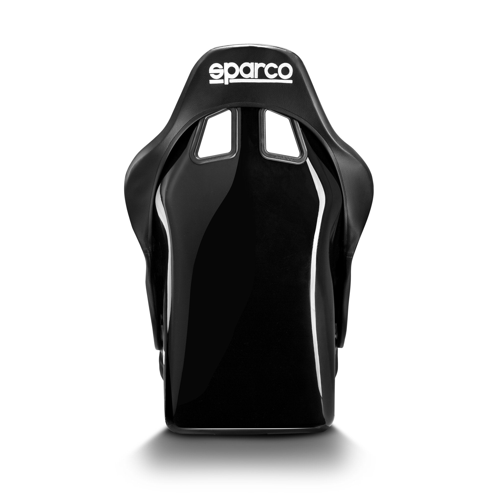 The back of the Sparco Evo QRT Sky Fiberglass Racing Seat.
