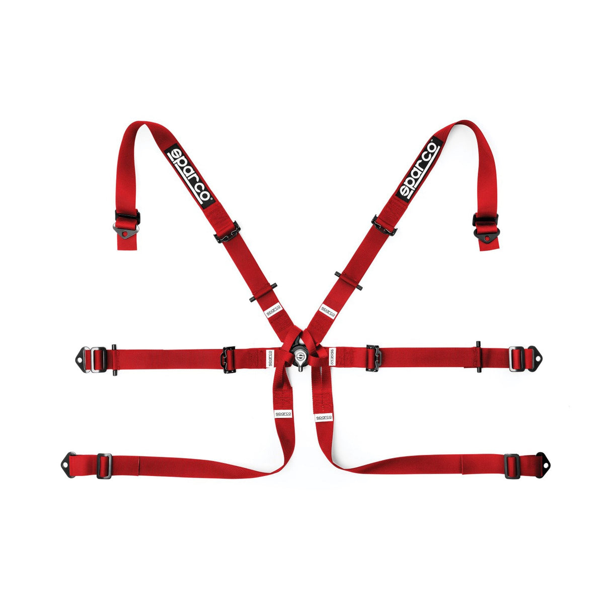 The red FIA 8853-2016 rated Sparco Formula H-7 Racing Harness.