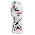 The white and black Sparco Futura Racing Gloves.