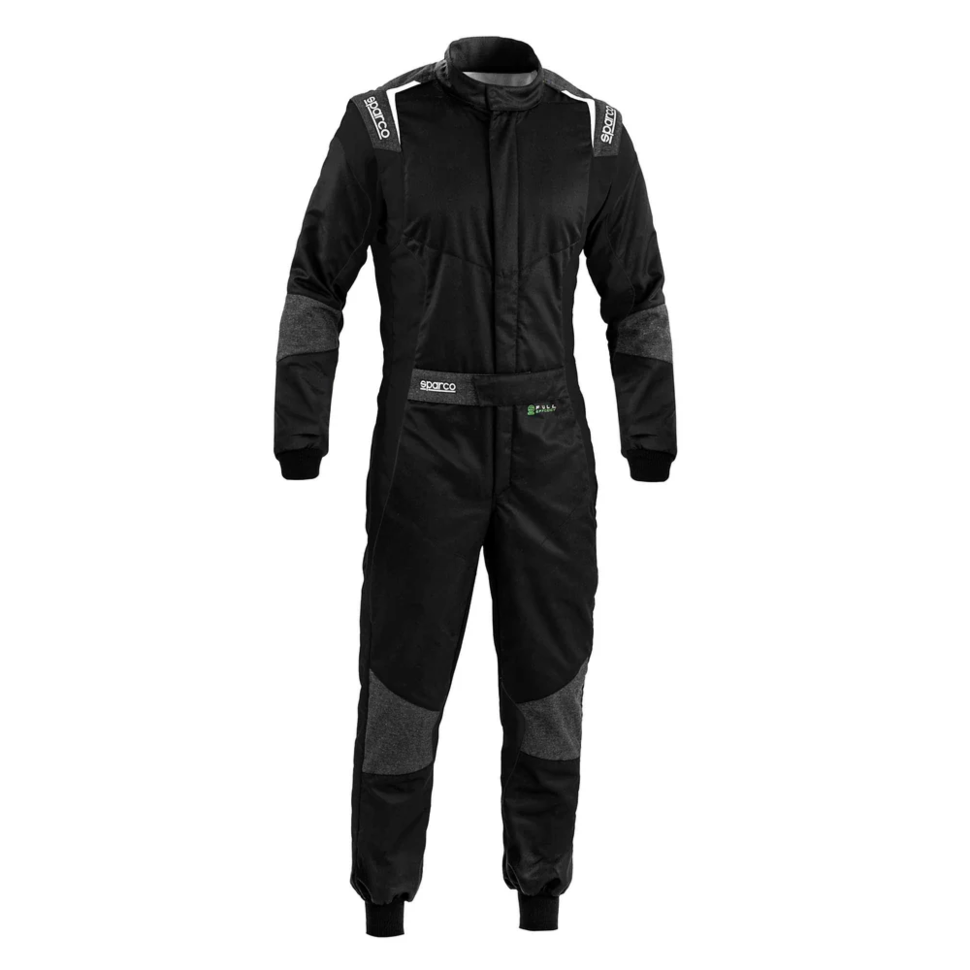 The black and gray Sparco Futura Racing Suit from Sparco.