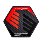 A hexagonal gaming accessory, the Sparco Gaming Chair Floor Mat, featuring a black carbon fiber pattern with bold red graphic accents and white Sparco Gaming branding, shown on a plain white background.