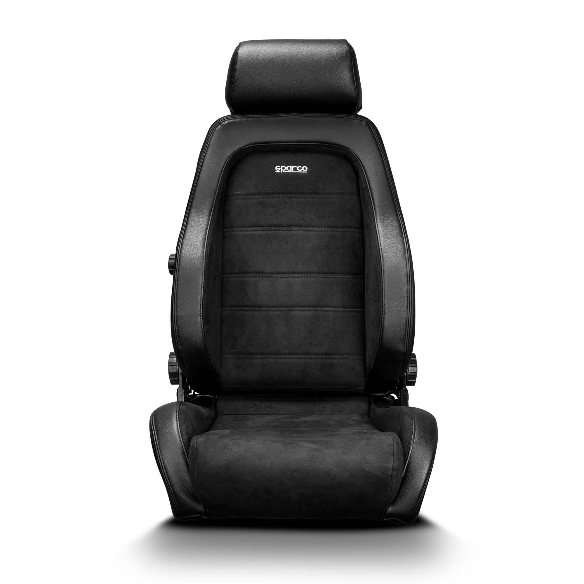 The front of the black Sparco GT Seat.