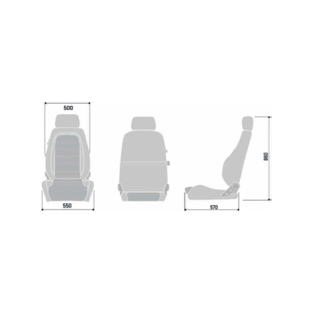 The dimensions of the Sparco GT Seat. all-groups