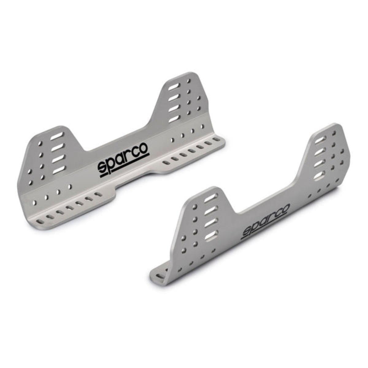 The Sparco HD Aluminum Seat Side Mount, two silver metal brackets with 'Sparco' branding.