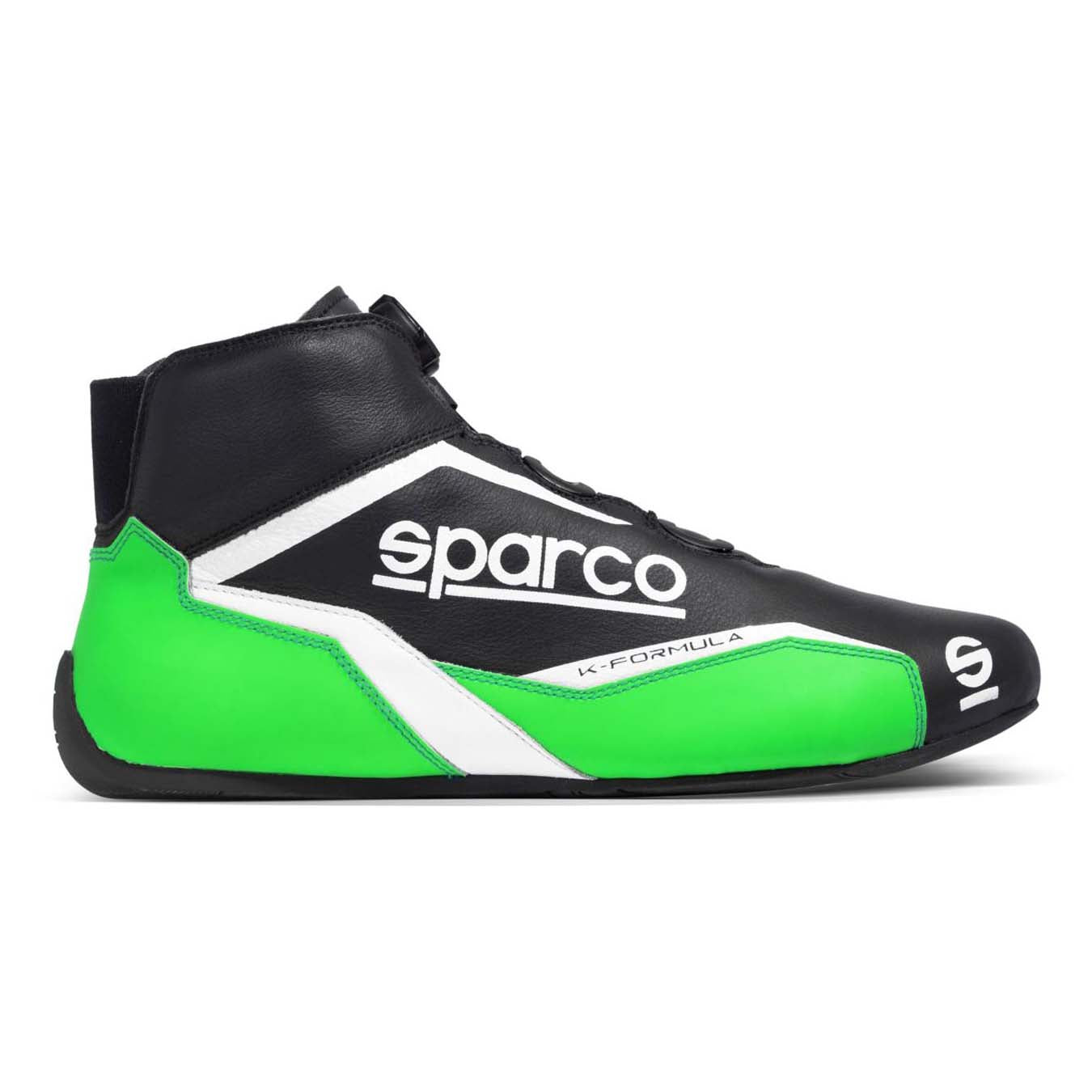 The black and green Sparco K-Formula Karting Shoes.