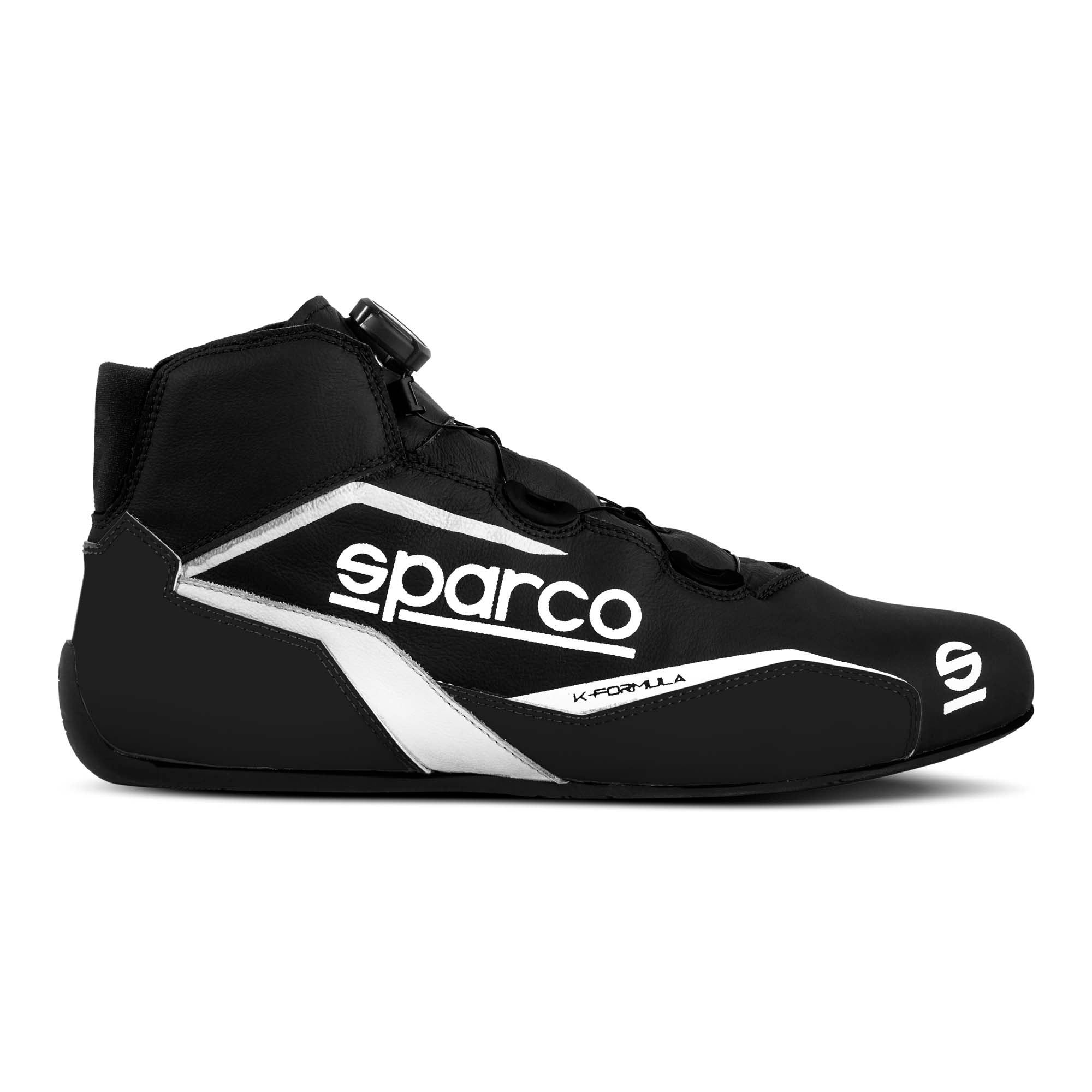 The black and white Sparco K-Formula Karting Shoes.