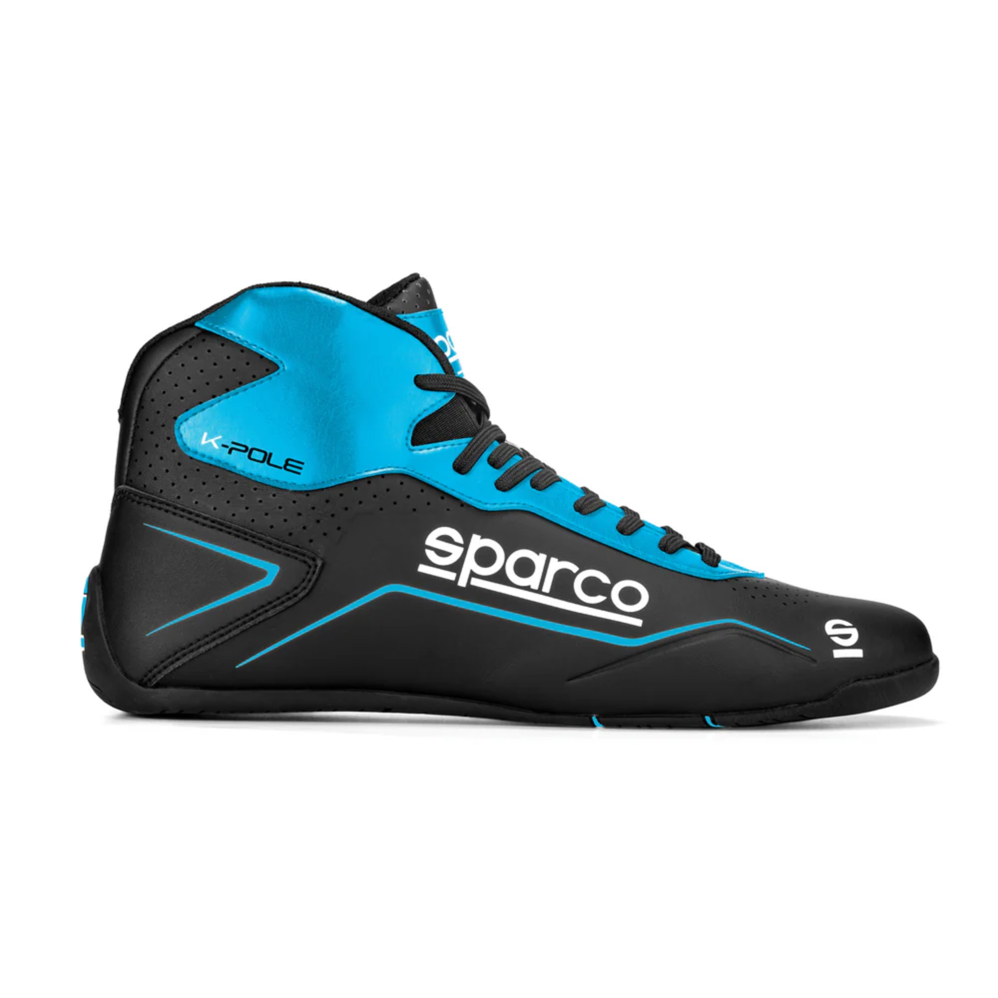 The black and blue Sparco K-Pole Karting Shoe from Sparco.