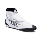 The white and black Sparco K-Prime Karting Shoes.