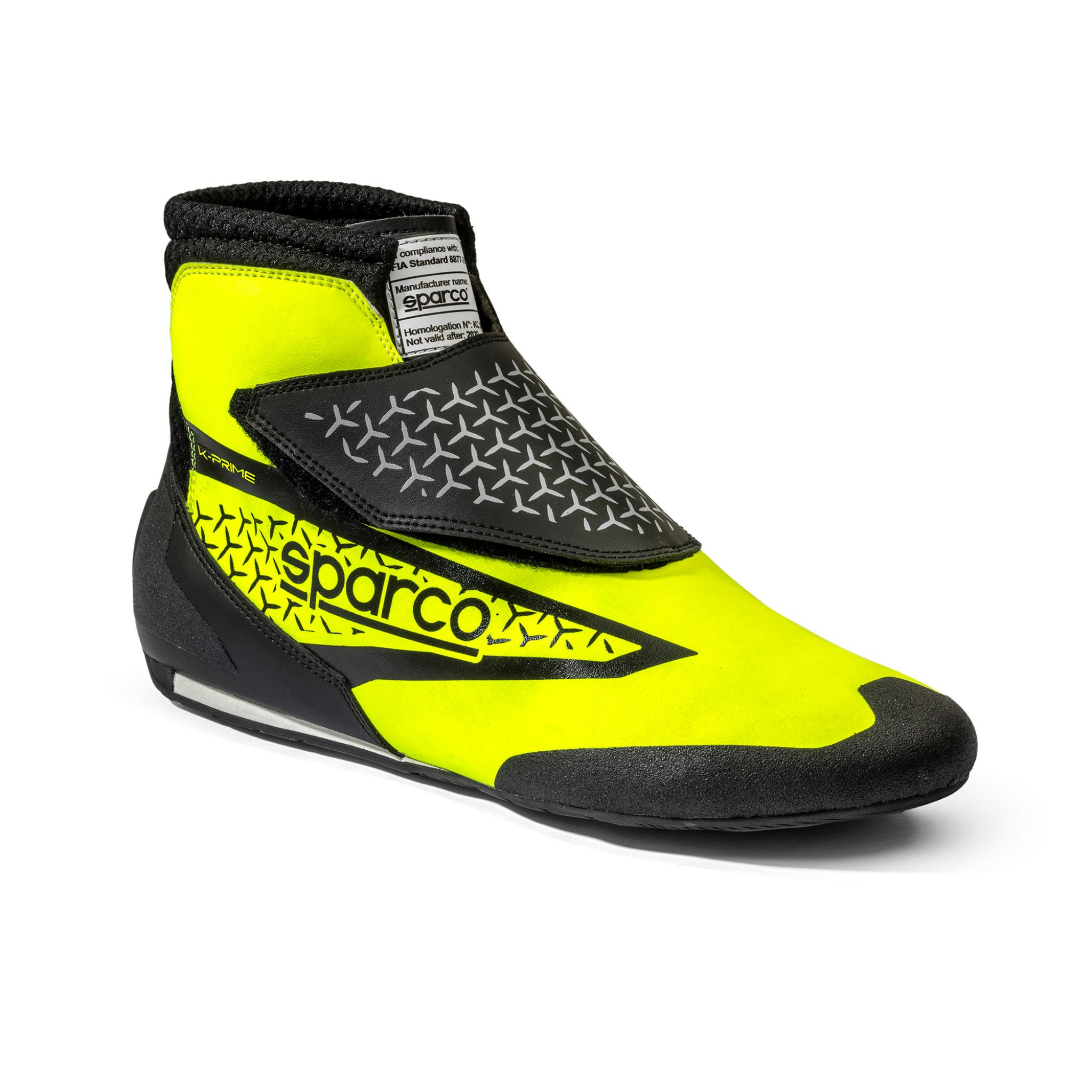The yellow and black Sparco K-Prime Karting Shoes.