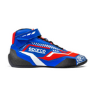 The side of the blue and red Sparco K-Rock Karting Shoes.