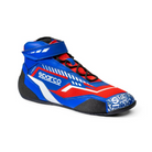 The blue and red Sparco K-Rock Karting Shoes.