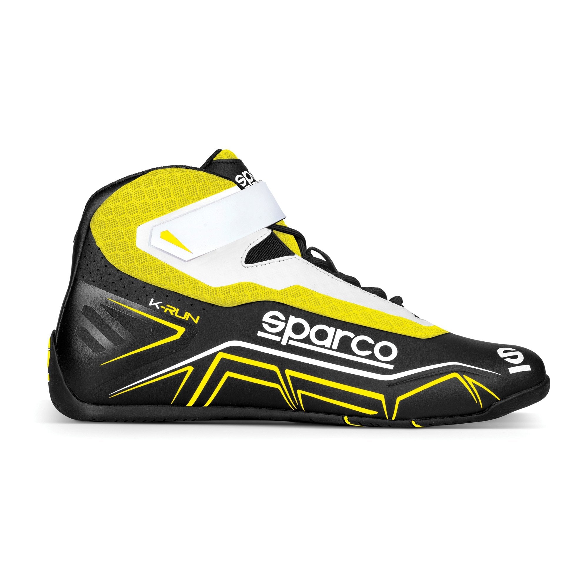 The black and yellow Sparco K-Run Karting Shoe.