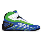The blue and green Sparco K-Run Karting Shoe.