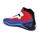 The inside of the red, white and blue Sparco K-Run Karting Shoe.
