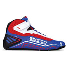 The side of the red, white and blue Sparco K-Run Karting Shoe.