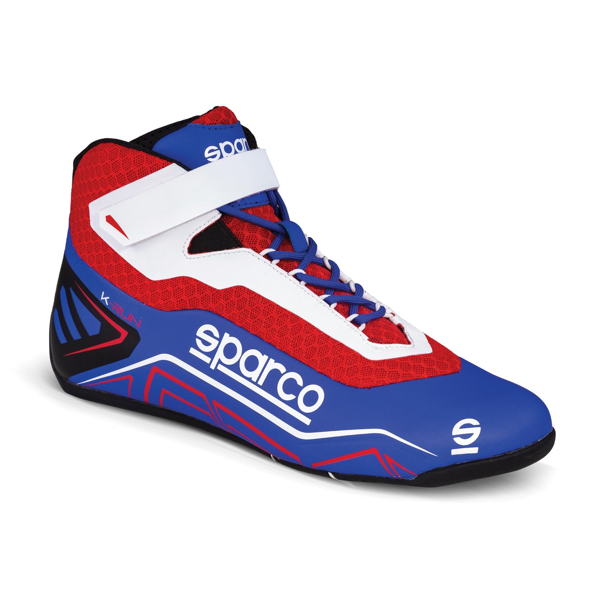 The red, white and blue Sparco K-Run Karting Shoe.