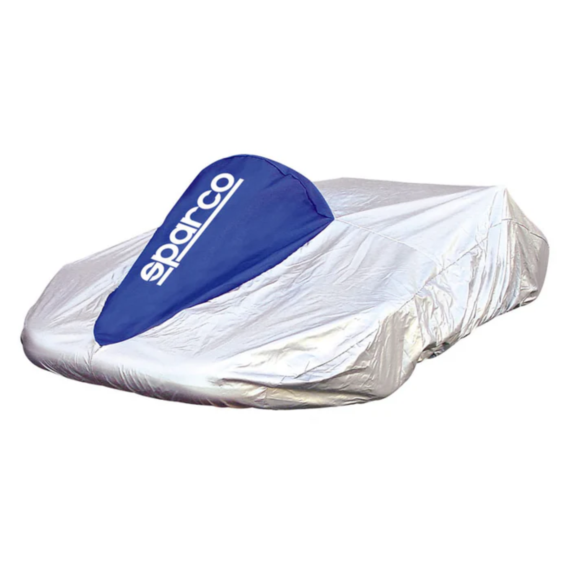 The silver and blue Sparco Kart Cover from Sparco.