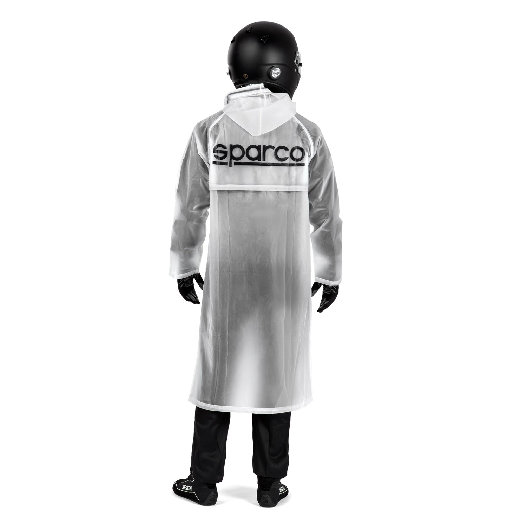 The back of the Sparco Kart Rain Cloak.