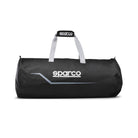 The black Sparco Kart Tire Bag with white accents from the side.