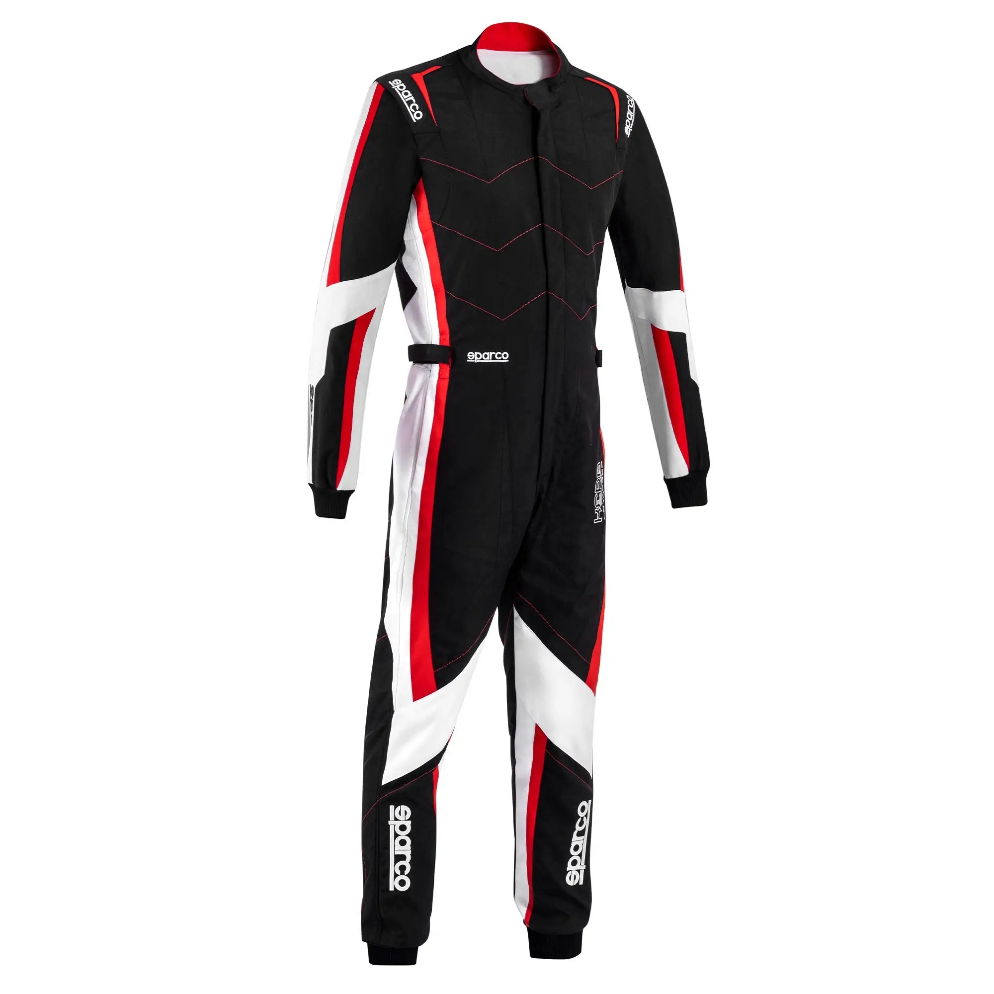 The black and red Sparco Kerb Advanced Kart Racing Suit.