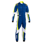 The blue and yellow Sparco Kerb Advanced Kart Racing Suit.