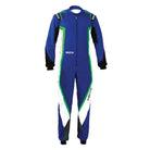The blue, white and green Sparco Kerb Kart Racing Suit.