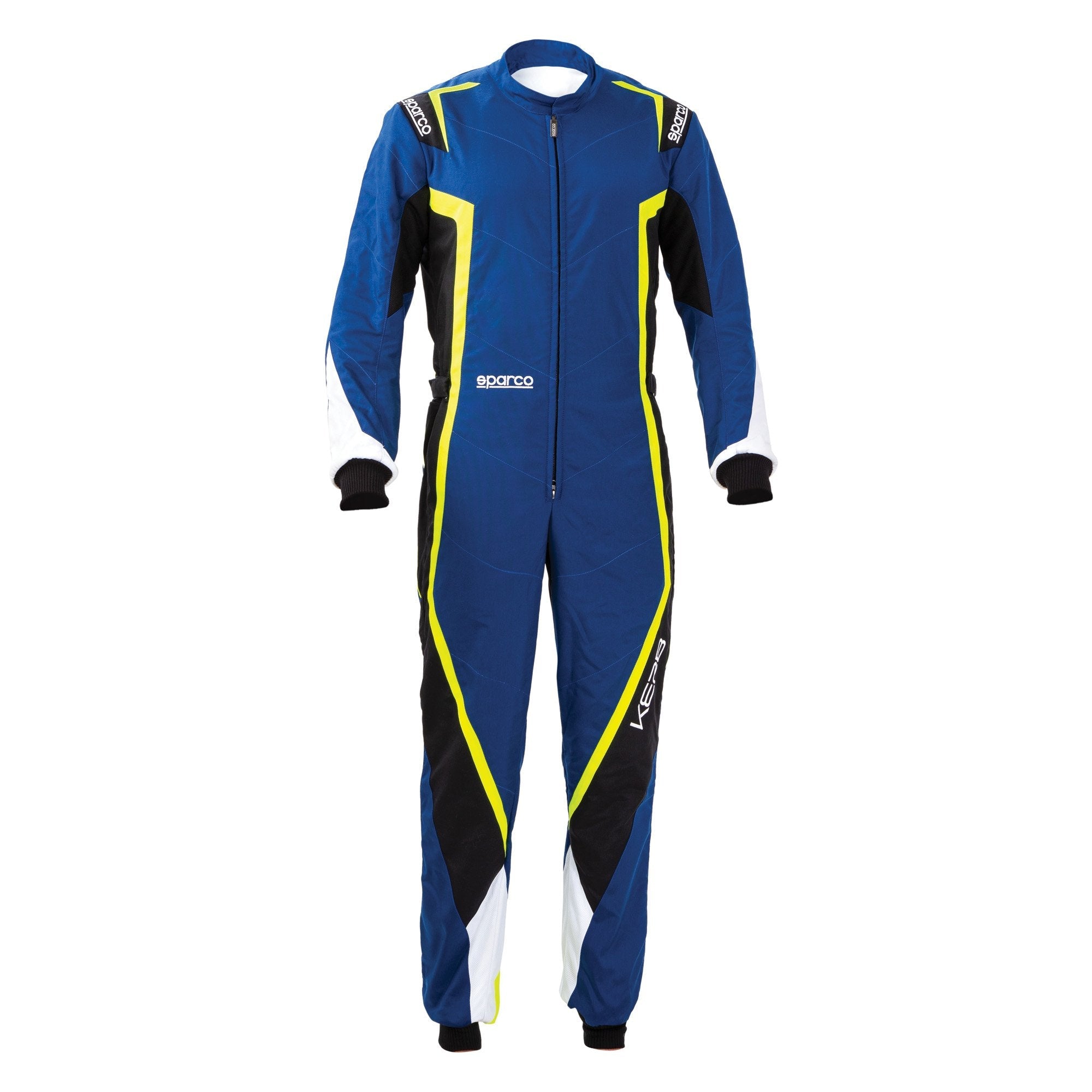 The navy, black and yellow Sparco Kerb Kart Racing Suit.
