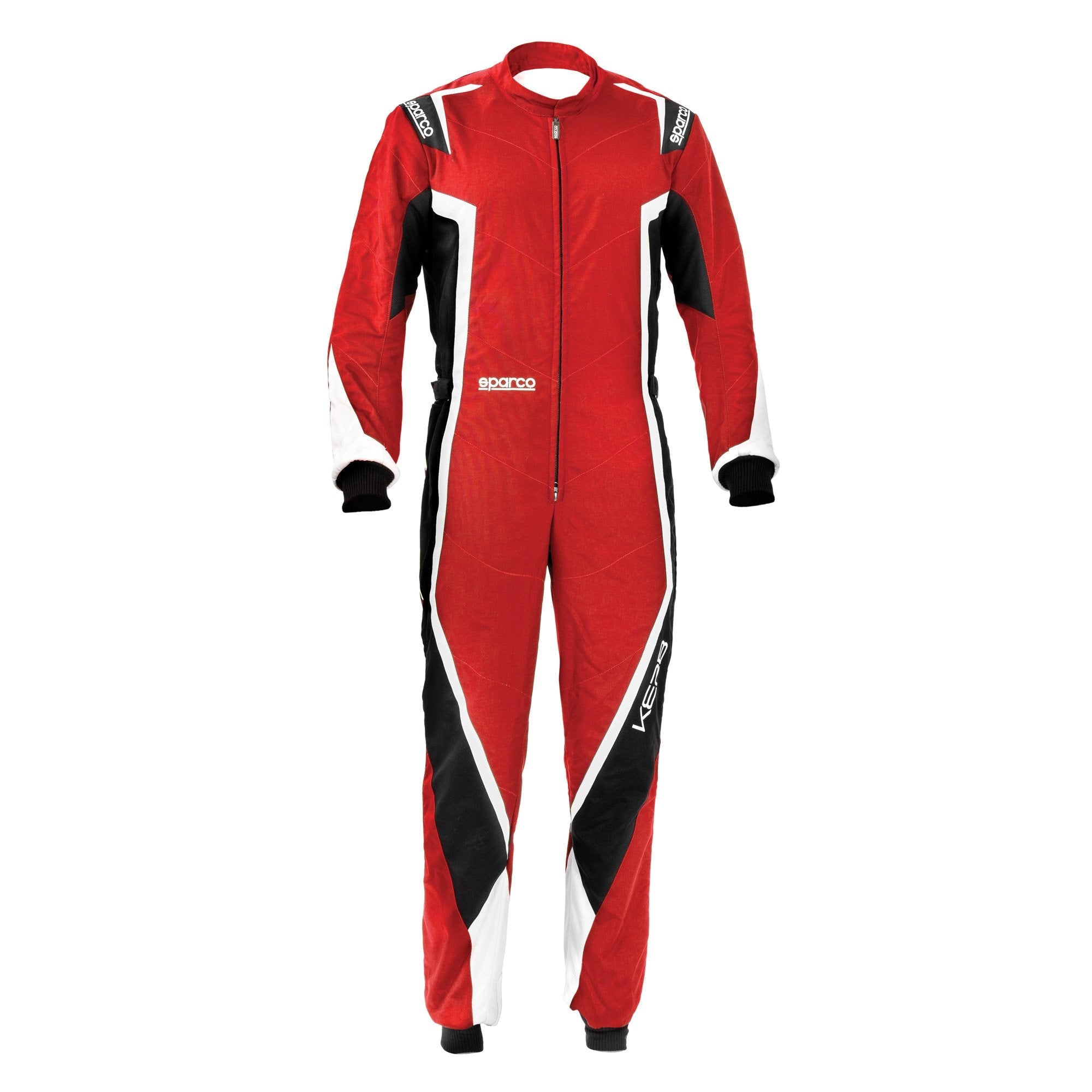The red, white and black Sparco Kerb Kart Racing Suit.