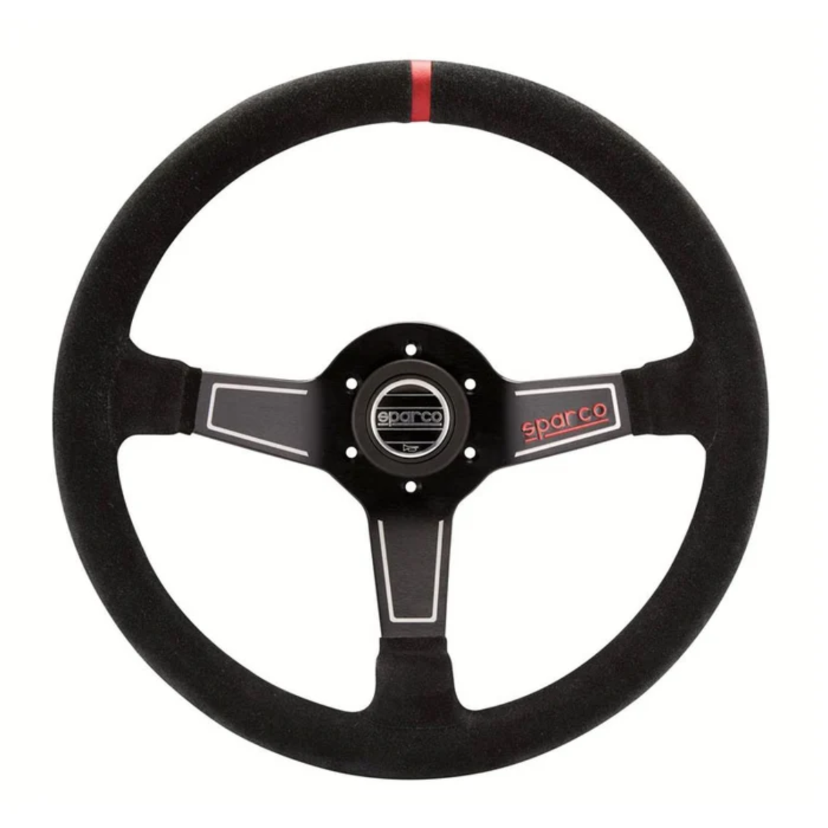The black suede Sparco L575 Steering Wheel.
