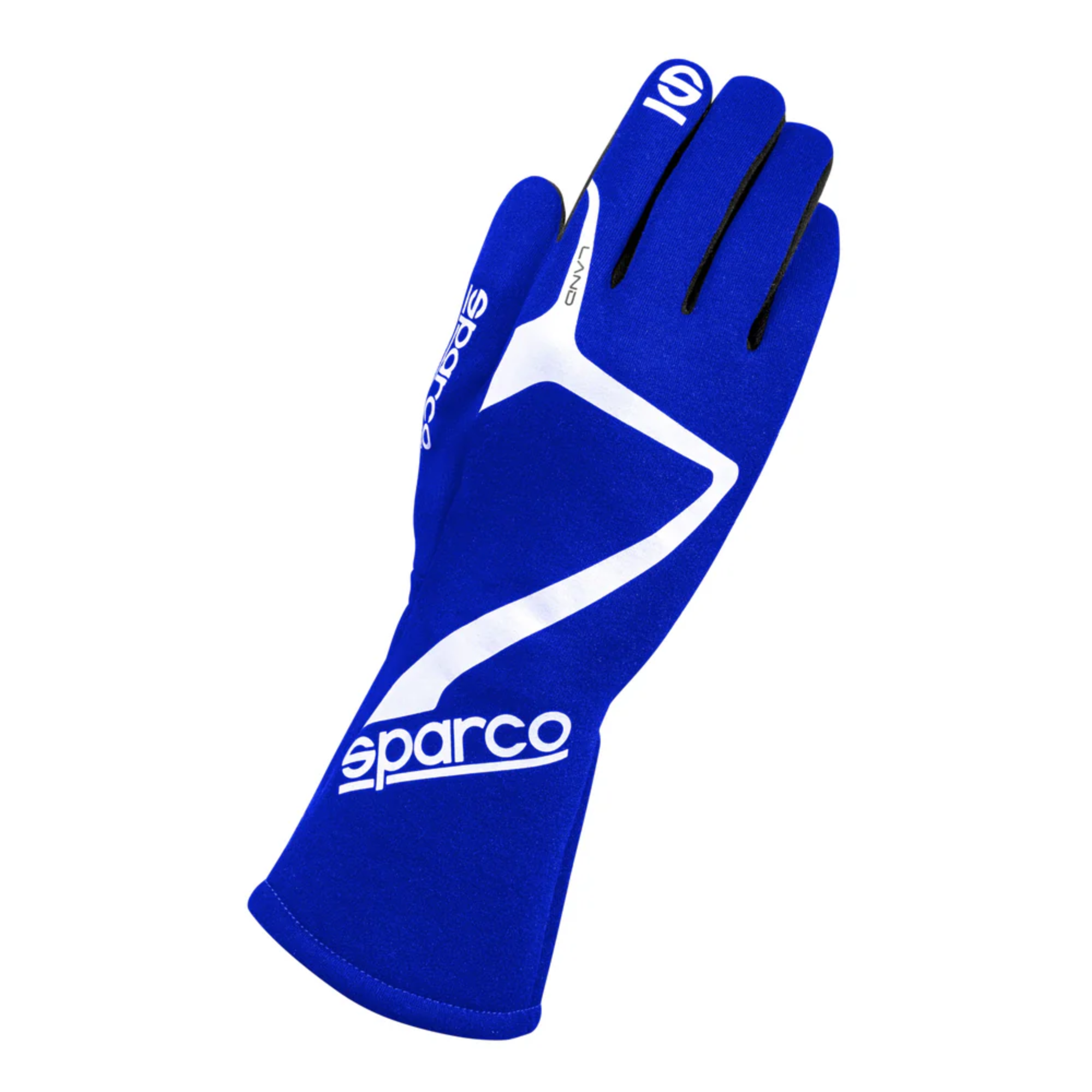 The blue Sparco Land Racing Gloves.