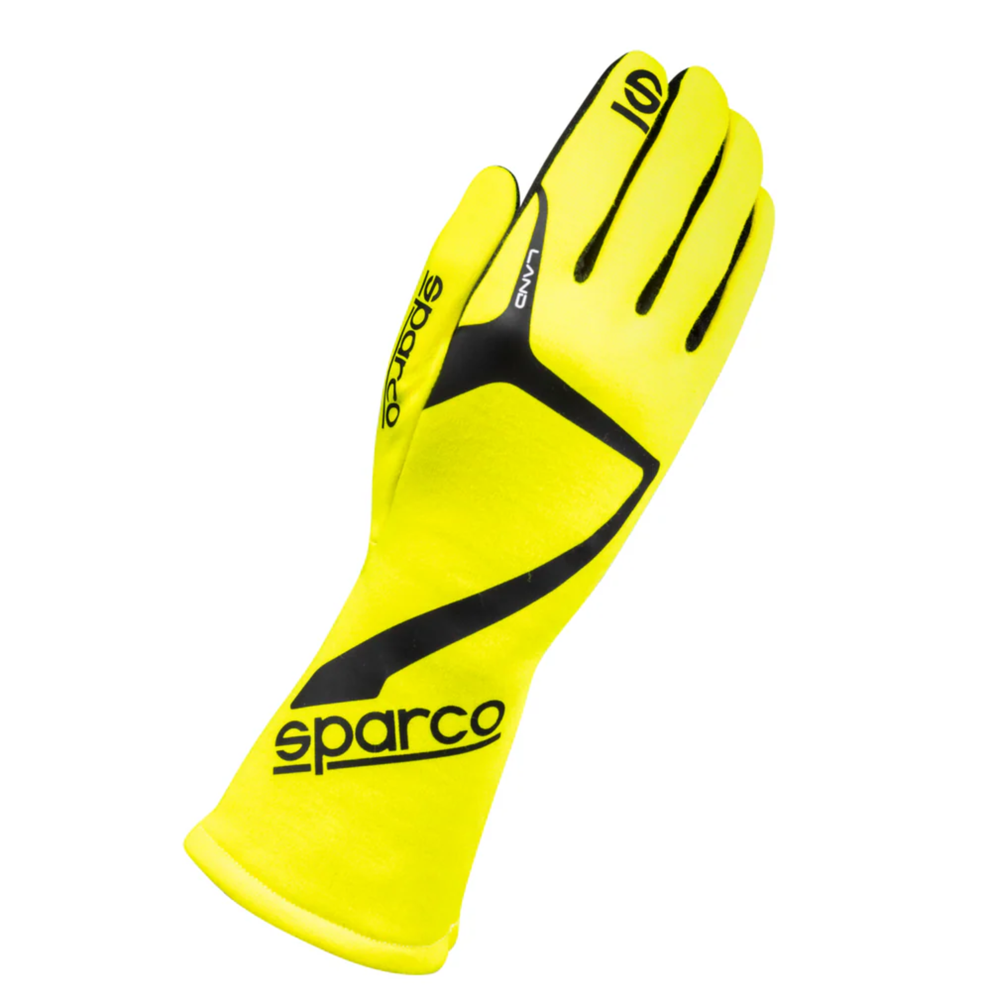 The yellow Sparco Land Racing Gloves.