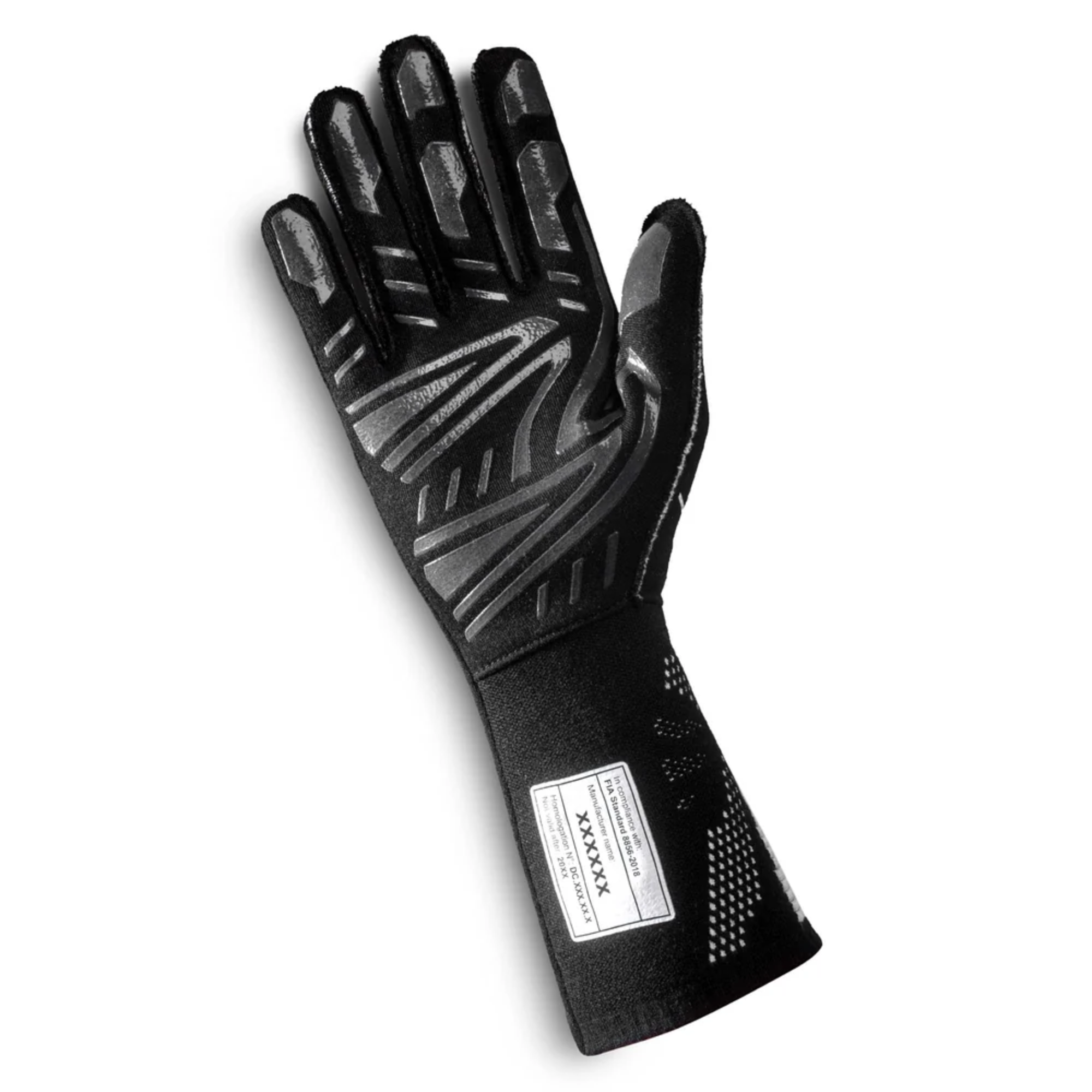 The palm of the black Sparco Lap Racing Gloves.