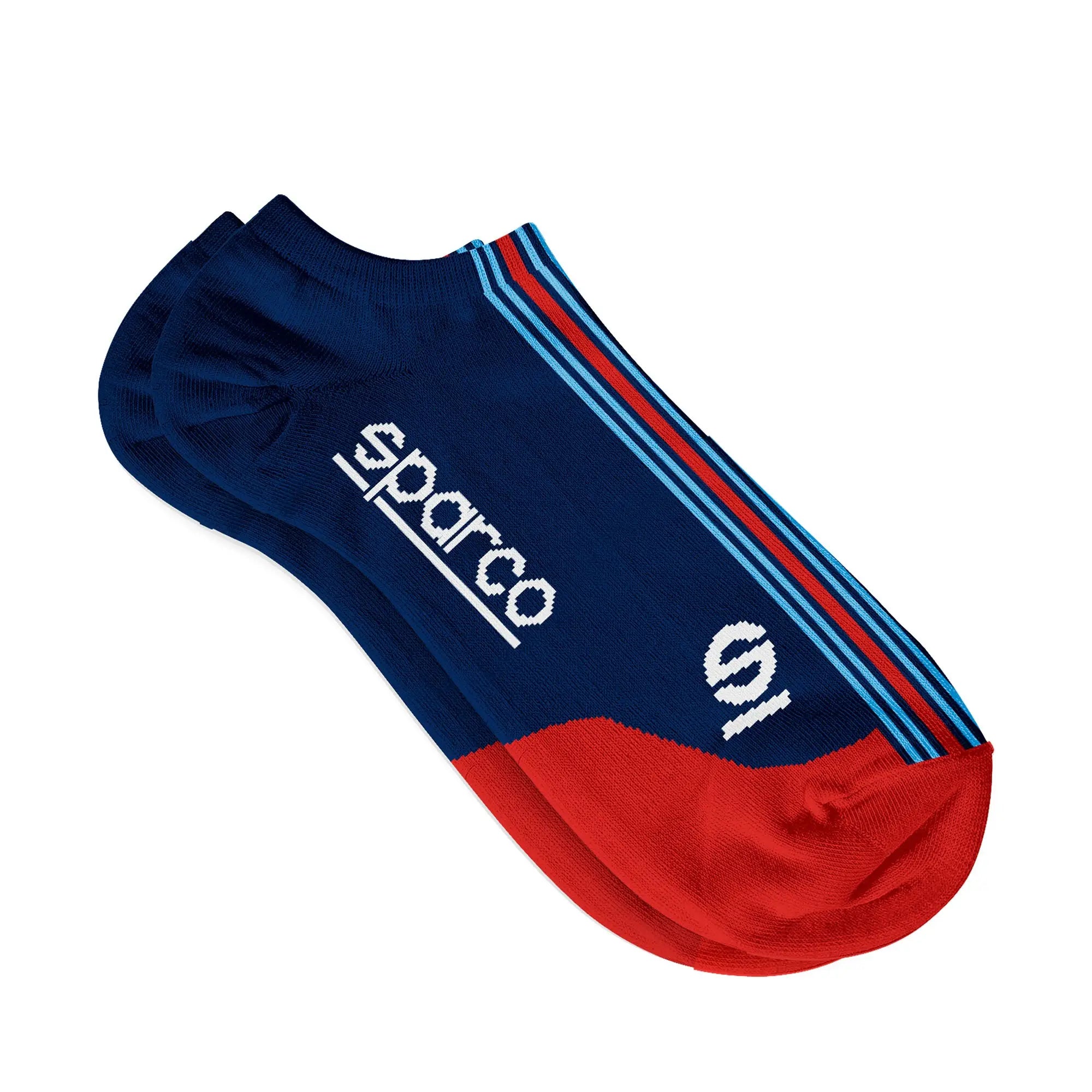 The navy and red Sparco Martini Iconic Low Cut Socks.