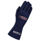 A single 2024 Model navy Sparco Martini Land Racing Glove.
