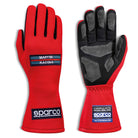 The 2021 Model red Sparco Martini Racing Land Racing Gloves.