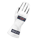 The back of the white Sparco Martini Racing Land Racing Gloves.