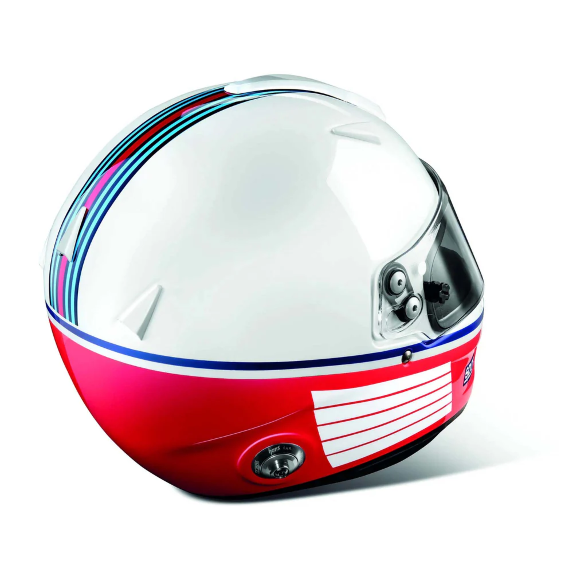 The back of the Sparco Martini Racing Stripes RF-5W SA2020 Helmet from Sparco.