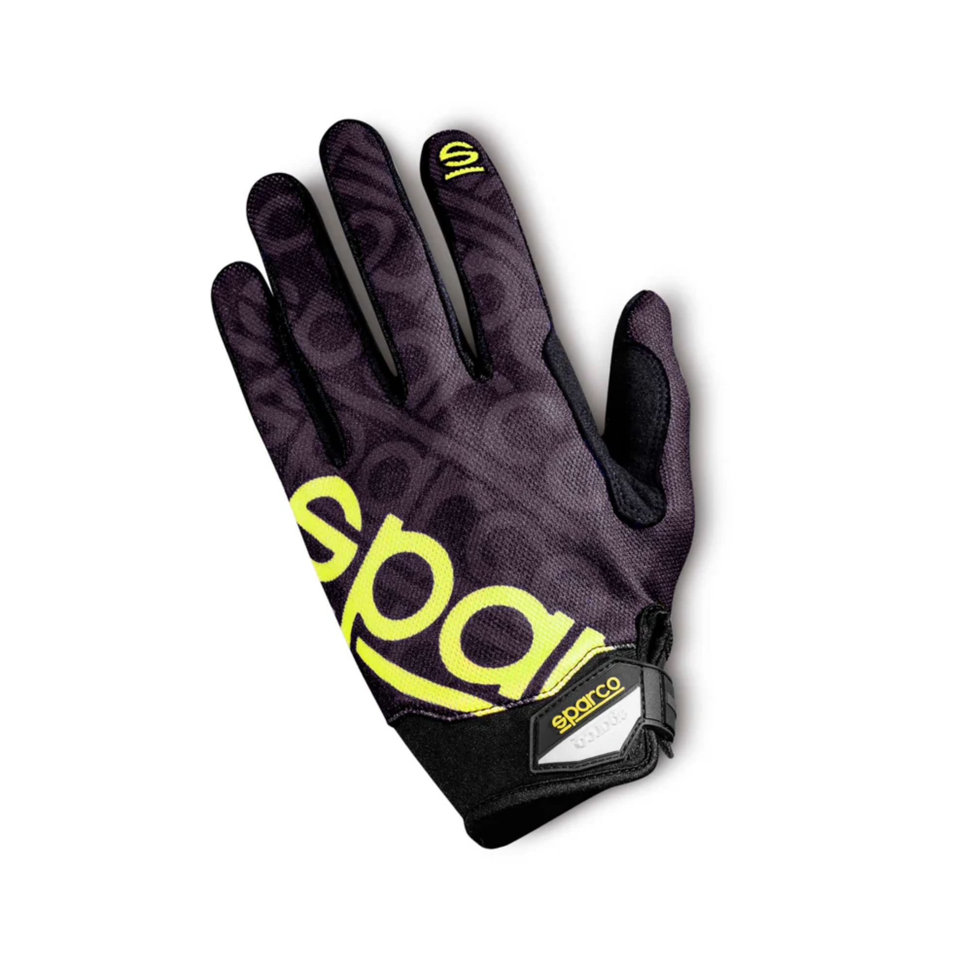 The black and yellow Sparco Meca 3 Mechanic Gloves.