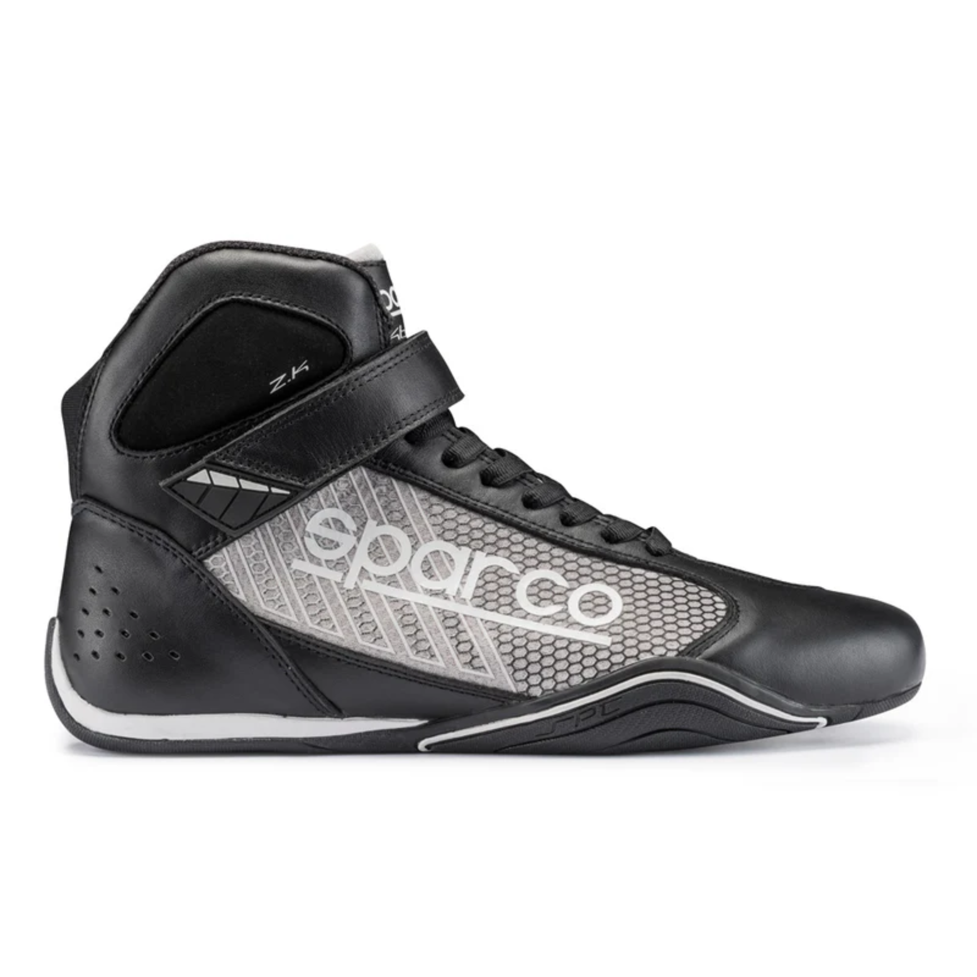 The black and silver Sparco Omega KB-6 Karting Shoe from Sparco.