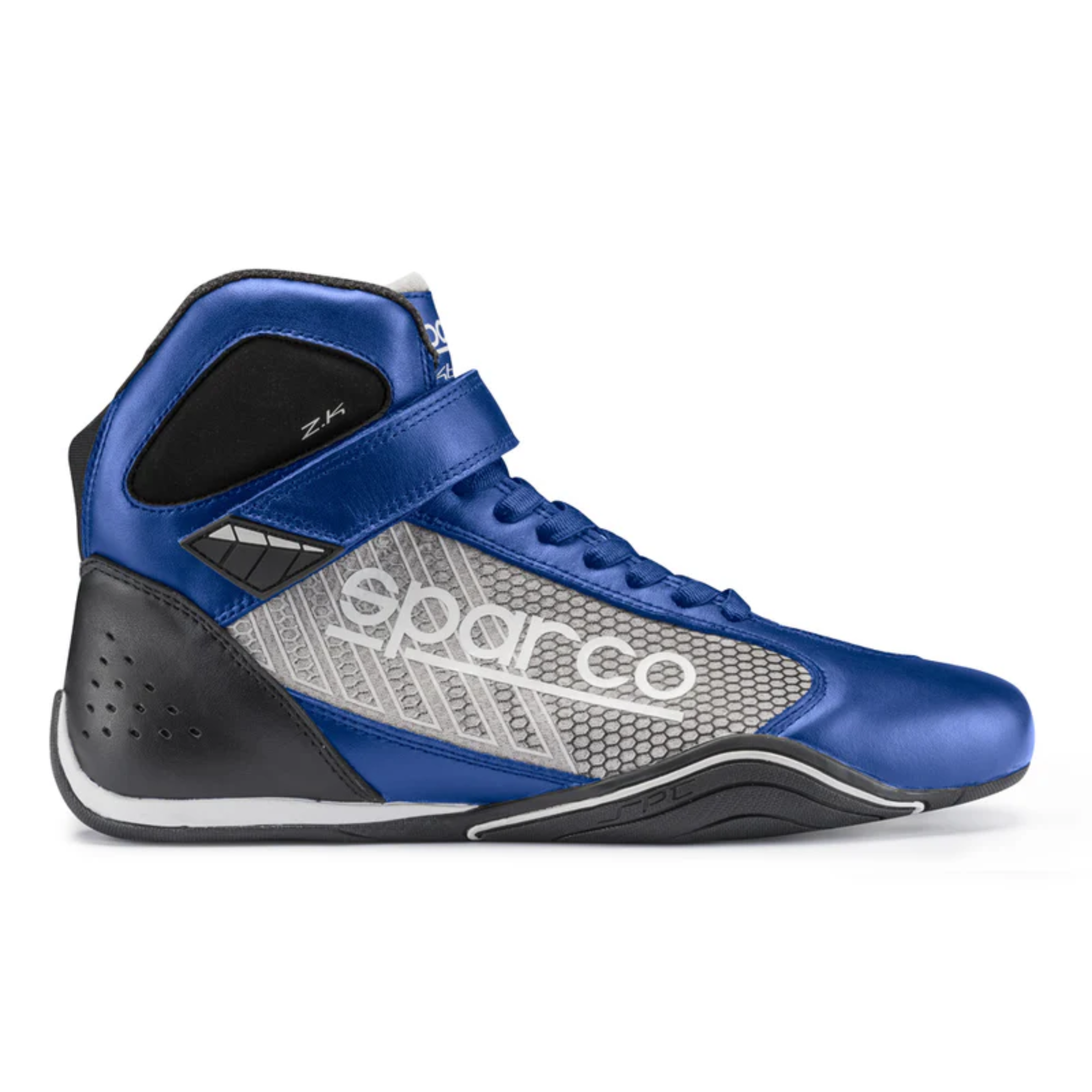 The blue and silver Sparco Omega KB-6 Karting Shoe from Sparco.