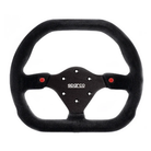 The Sparco P-310 Steering Wheel, a Sparco racing steering wheel with a black suede rim and a black center section featuring the white Sparco logo and small red buttons.