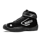 The black Sparco Pit Stop 2 Crew Shoes - SFI 3.3 with white accents.