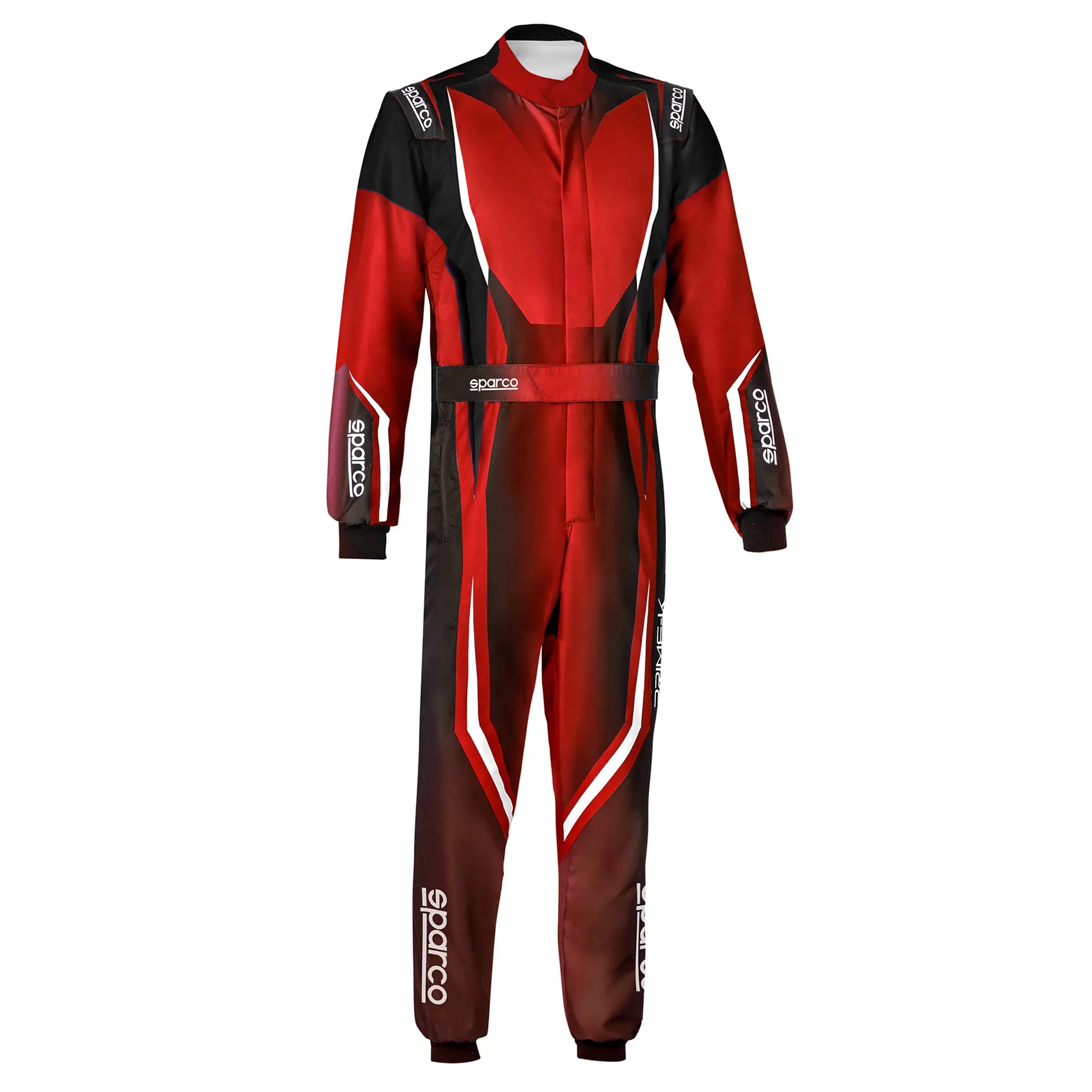 The red and black Sparco Prime K Advanced Kart Racing Suit.