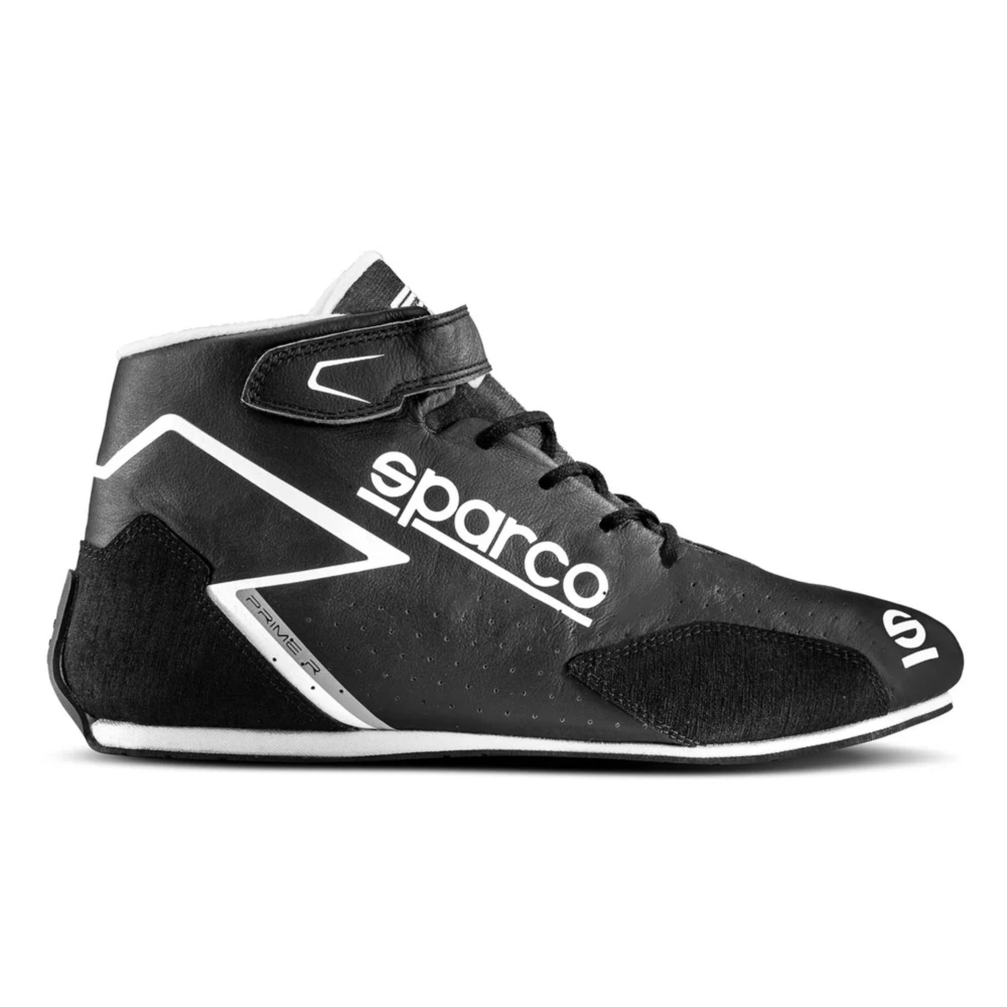 The black and white Sparco Prime-R Racing Shoes.