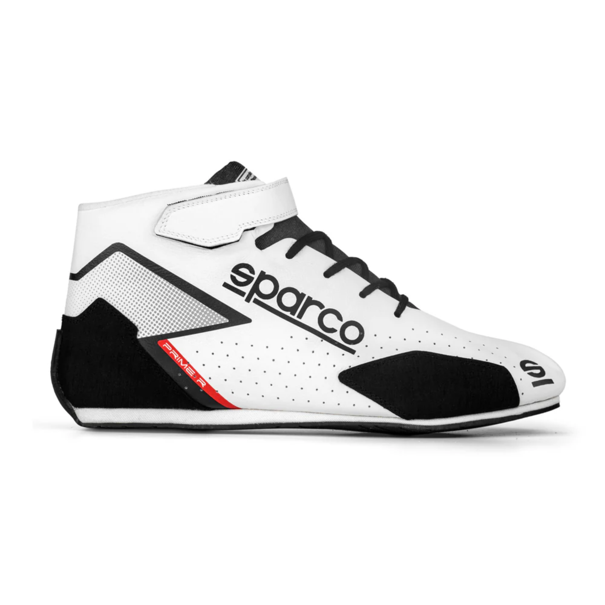 The white Sparco Prime-R Racing Shoes.