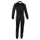 The black Sparco Prime Racing Suit with red accents.