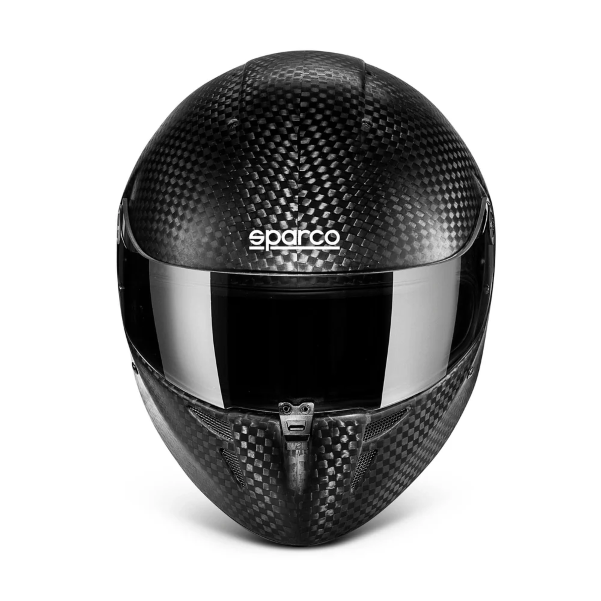 The Sparco Prime RF-10W FIA8860 Helmet from Sparco shown from the front. all-groups