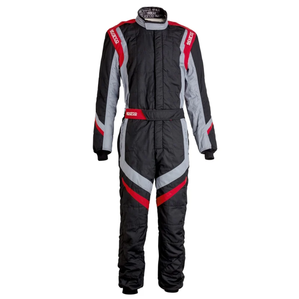 The black, grey and red FIA 8856-2000 homologated Sparco Prime SP-16 Special Edition Racing Suit.