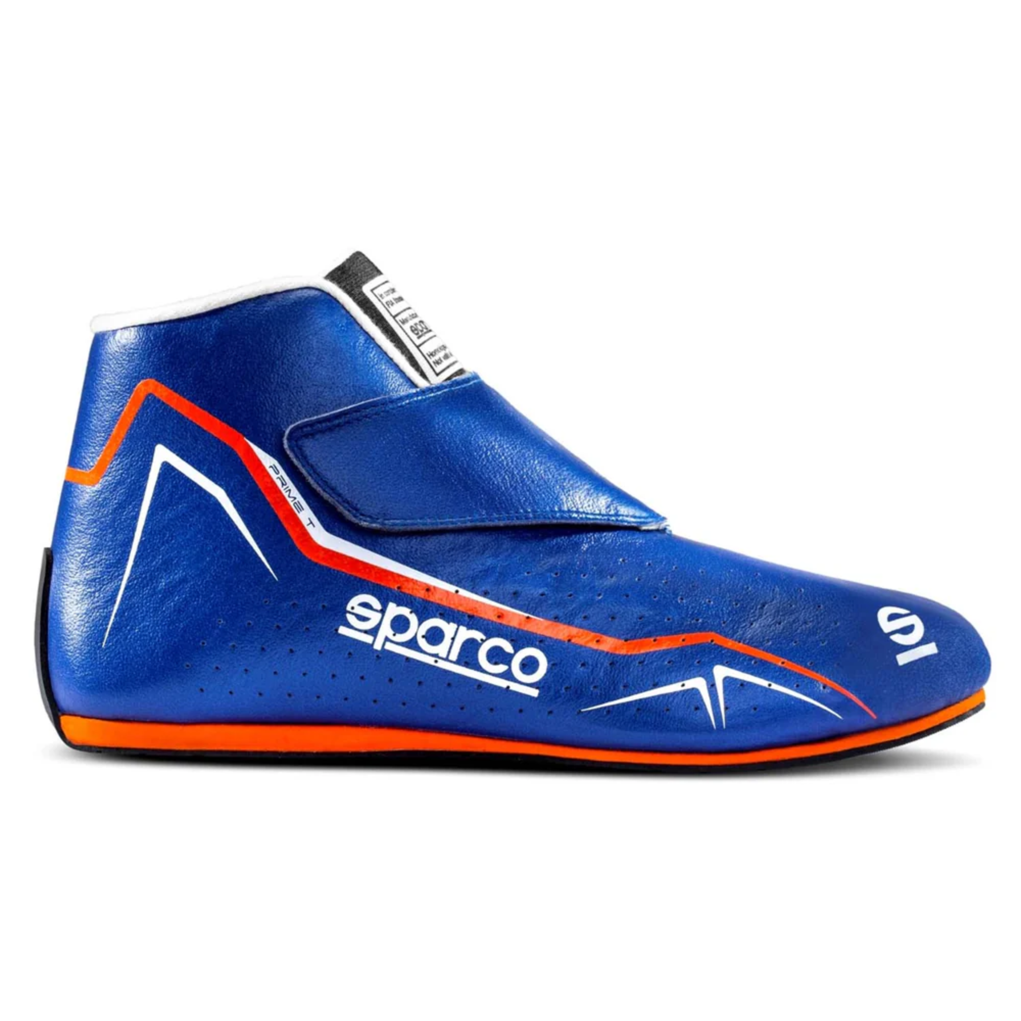 The side of the navy and orange Sparco Prime-T Racing Shoes.