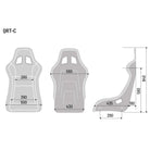 The Sparco QRT-C Carbon X Racing Seat dimensions.